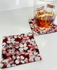 Set mit 2 japanischen Brokat-Kimono-Untersetzern (Hanayagi)