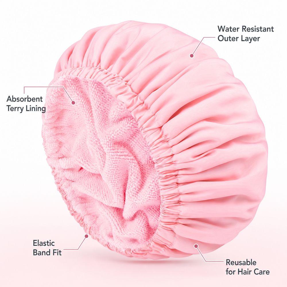 Water Resistant Shower Cap Soft Hair Drying Cap Durable Bathing Cap Home Use