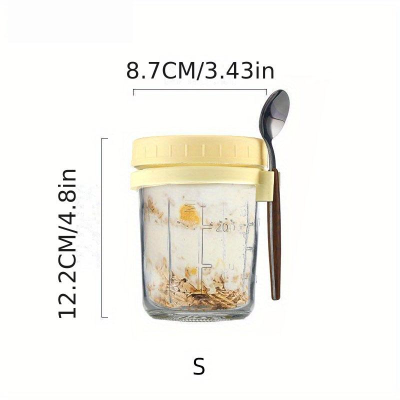 

Portable Overnight Oat Glass Cup Water Mug With Spoon Breakfast Mason Salad Can Yogurt Tumbler Heat Resistant Juice Milk Cup