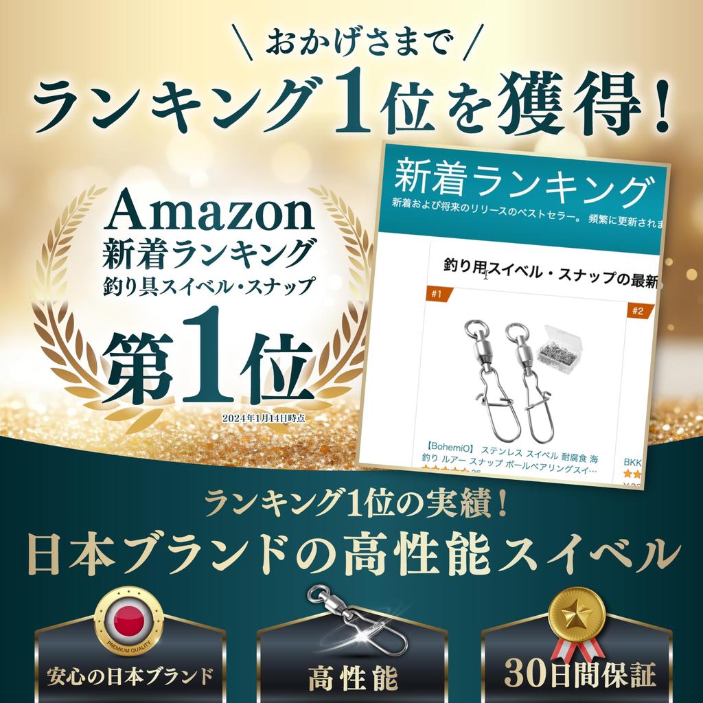 BohemiO Stainless Steel for Sea Fishing Snap Ball Bearing Ball Fishing Tackle Swivels, Corrosion-Resistant, Lures, Swivels, Bearings, (50 Pieces, #3