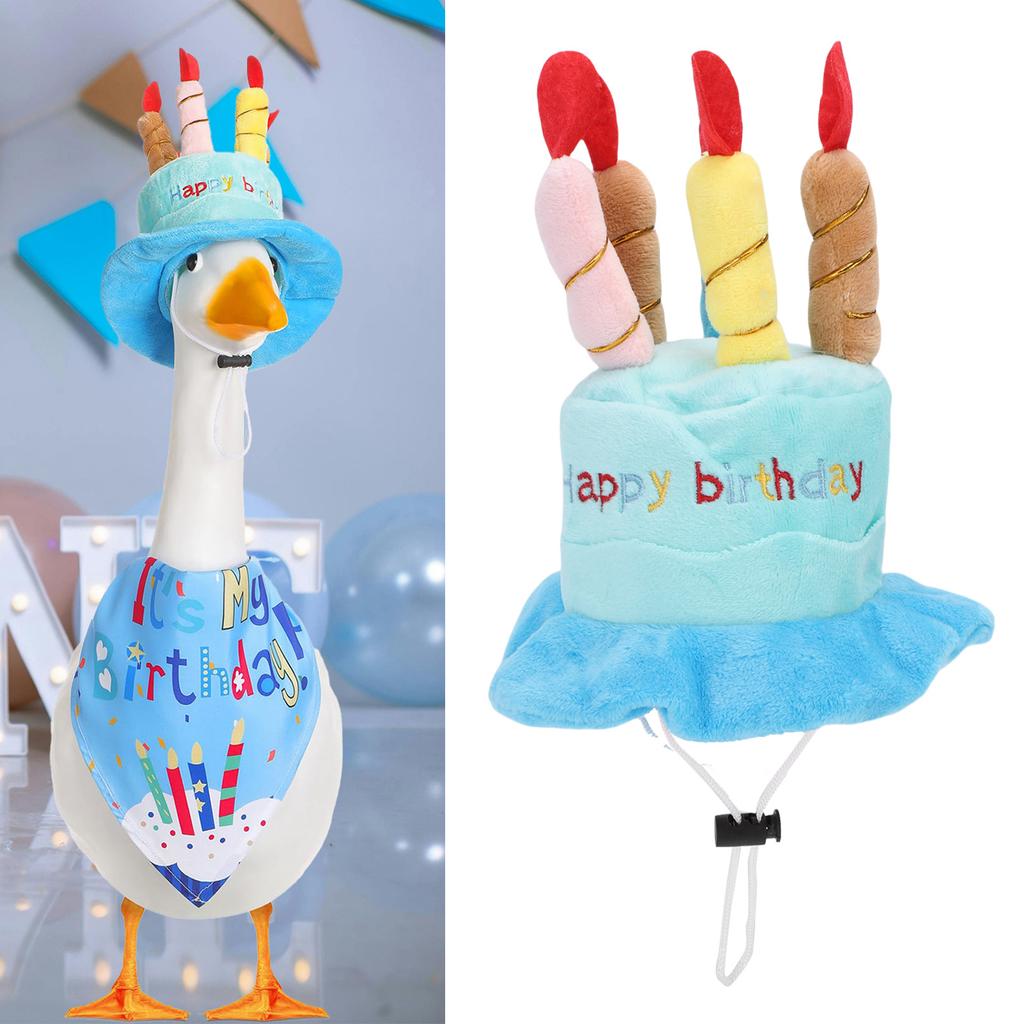 Porch Goose Outfit Lawn Goose   Cake Hat Scarf Costume for 23in Cement Plastic Geese Statue