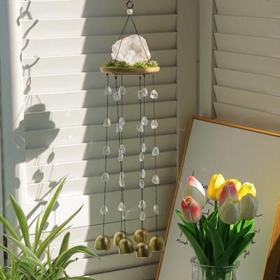 Metal Wind Chimes Decoration Crystal Sun Catcher Wind Chime Hanging Ornament for Home Decor Catching Sun Rays