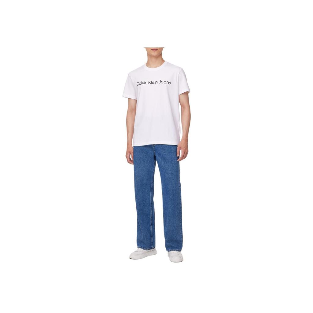 Calvin Klein Jeans Comfortable Casual Round Neck Short Sleeve T-Shirt Men Tops Bright-White J326954-YAF