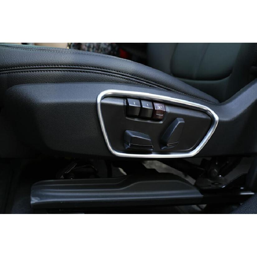 Fit For BMW X1 F48 2016-2022 ABS Silver Seat Button Handle Frame Cover Trim 2PCS