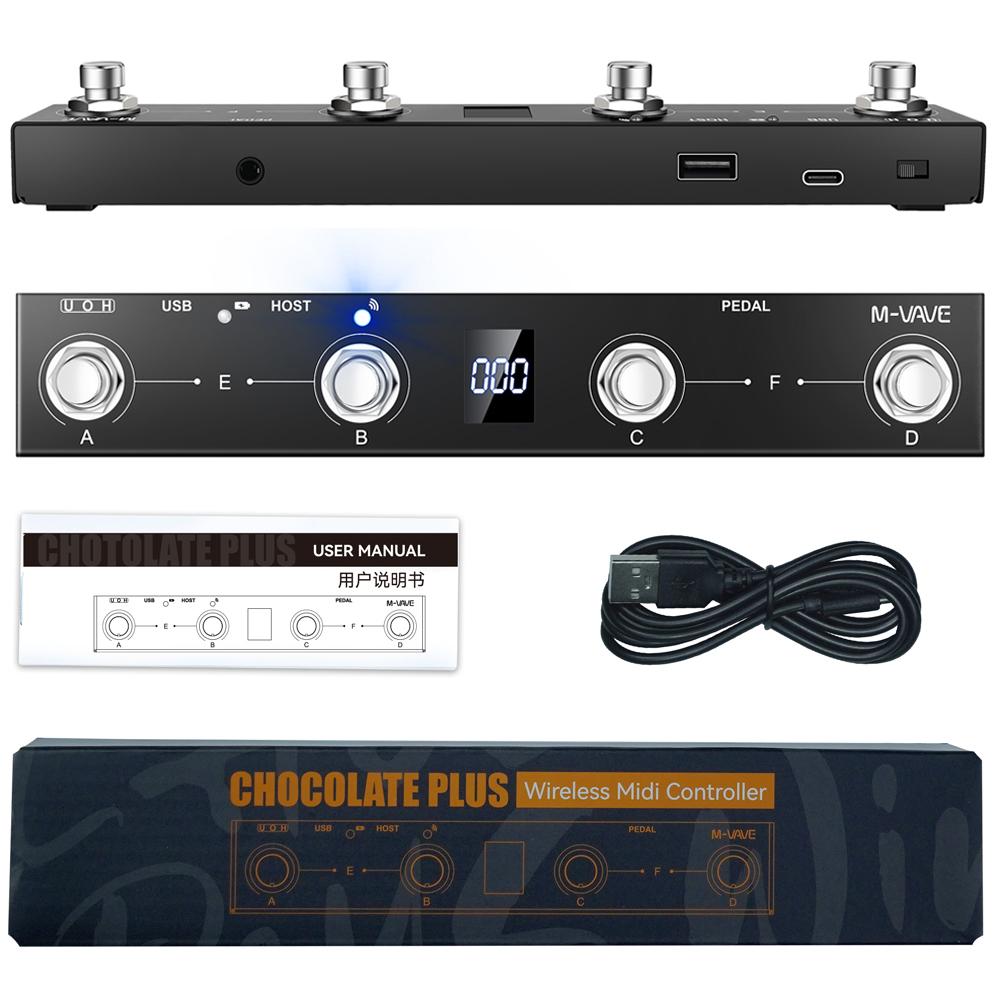 M-VAVE Chocolate MIDI Controller Programmable 4 Buttons Footswitch Supports USB MIDI Foot Control and Host Standard&Plus Version