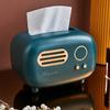 1 X Retro Radio Model Tissue Box Desktop Paper Holder Vintage Dispenser Storage Napkin Case Organizer Wet Wipe Decoration Box