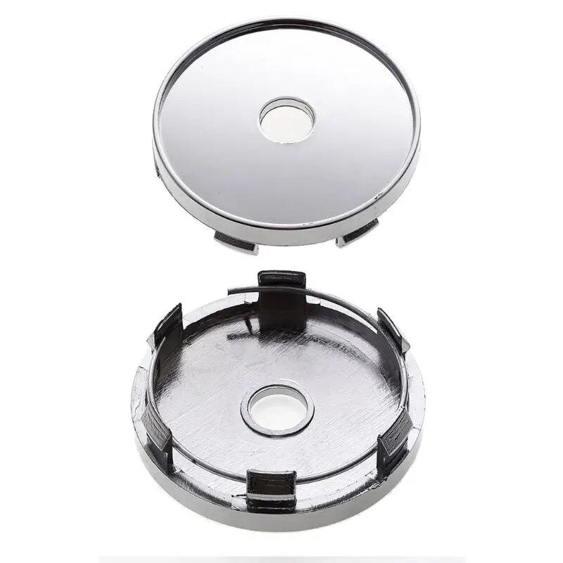 4 Stück/Satz Universal 60mm Auto Radnabenkappen Auto Zubehör Ersatz Aluminiumlegierung Silber