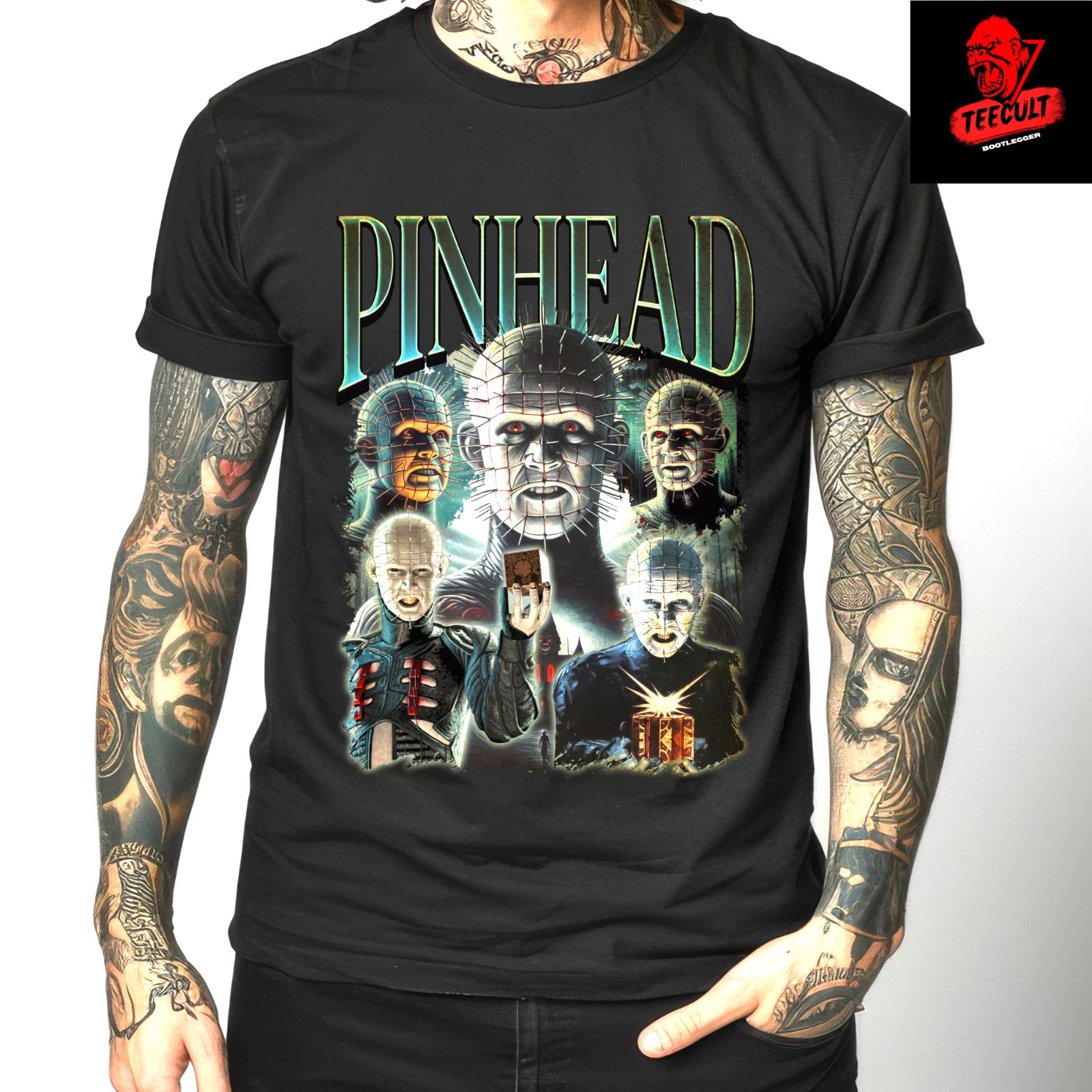 Men s and Women s T-shirts Pinhead Retro Horror Movies Halloween Unisex Heavy Cotton XS