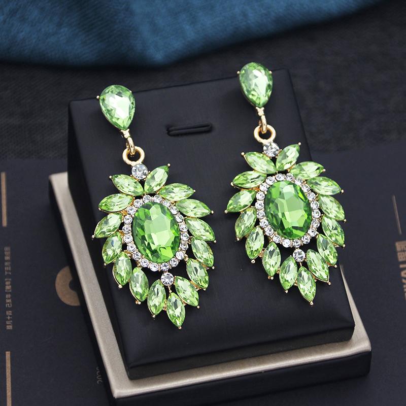 

Великолепные серьги-подвески с кристаллами и стразами для женщин, крупные гипоаллергенные серьги, подарок, ювелирные украшения, мода