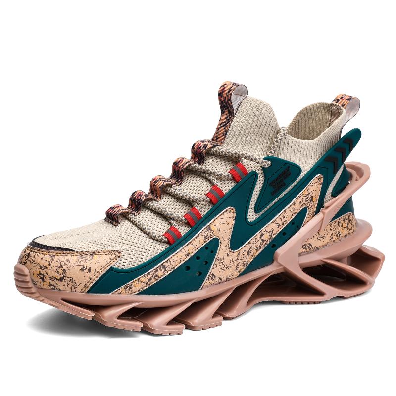 Fashion Lace-up Men's Sneakers Trendy Blade Shoes Elastic Outdoor Sports Shoes Teenager Running Exercise Shoes