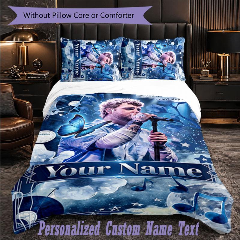 Personalized 3Pcs Bedding SetAlex Warren Custom Text Duvet Cover Pillowcase Set Bedroom Gift