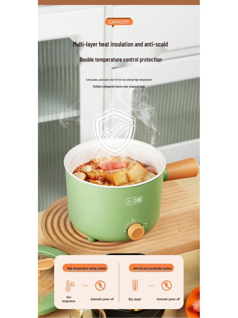 European Multi-functional Dormitory Electric Noodle Cooker with Dual-speed Heat Insulation