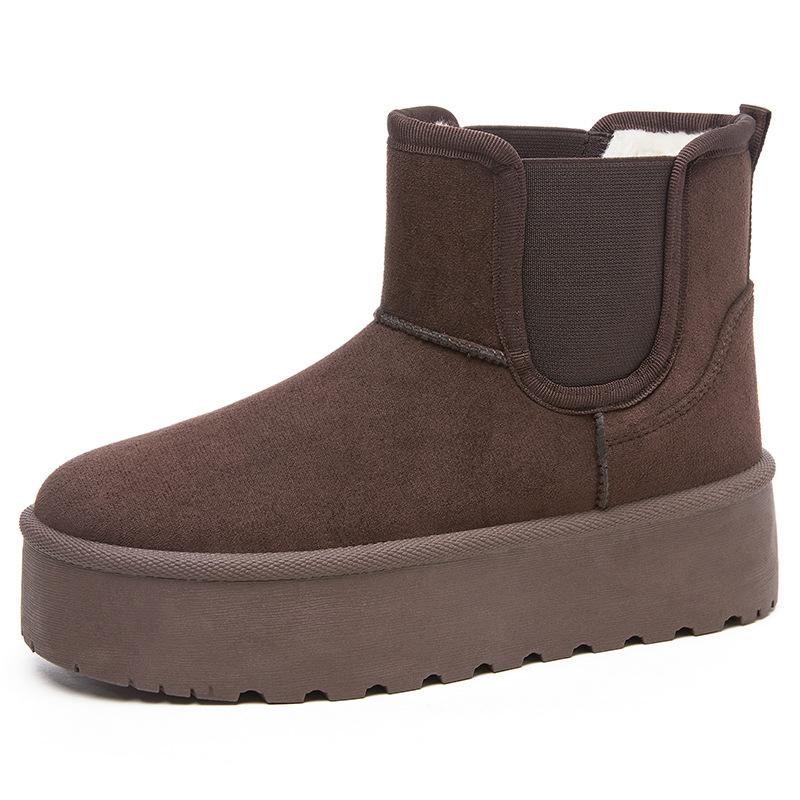 Women's winter snow boots not tired feet thick soles non-slip cold padded lining thickened warm home outdoor travel cotton shoes