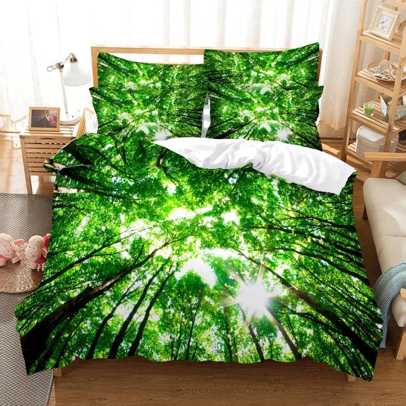 Artistic Pattern Bedding Bedroom Set King Size Home Textile Quilt Cover Set With Pillowcases Cotton Dropship Bedclothes Set