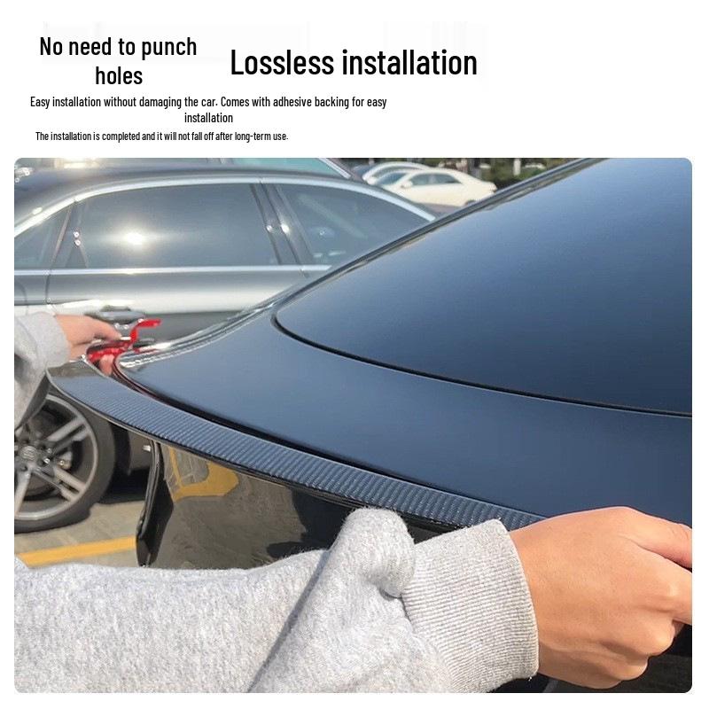 Tesla Model 3/Y Dry Carbon Fiber No-Drill Rear Spoiler Wing