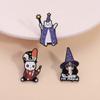 Halloween Cute Animal Wearing Witch Hat Enamel Pins Frog Wizard Magic Wand Brooches Lapel Badge Jewelry Gifts For Kids Friends