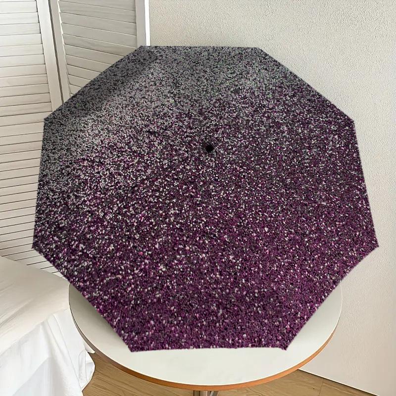 1pc Glitter Circle Pattern Umbrella Design Automatic Opening and Closing Umbrella, High-quality Travel Umbrella, Lightweight and Portable, -24