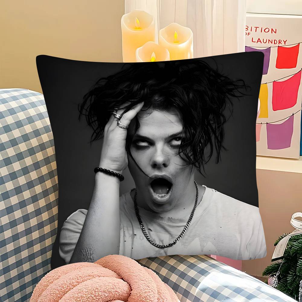 

pc Popular YYungblud Singer Pillow Case Fashion Square Pillowcase Bedroom Sofa Room Ins Decoration Leisure 40x40 cm
