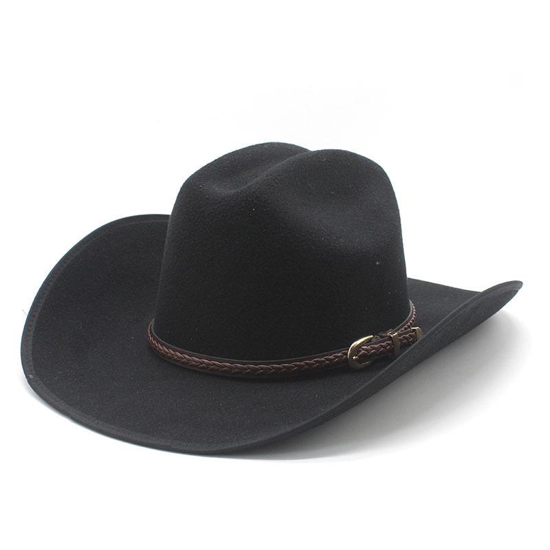 Men S Woolen Fedora Hat Large Brim Bell Top Sun Protection
