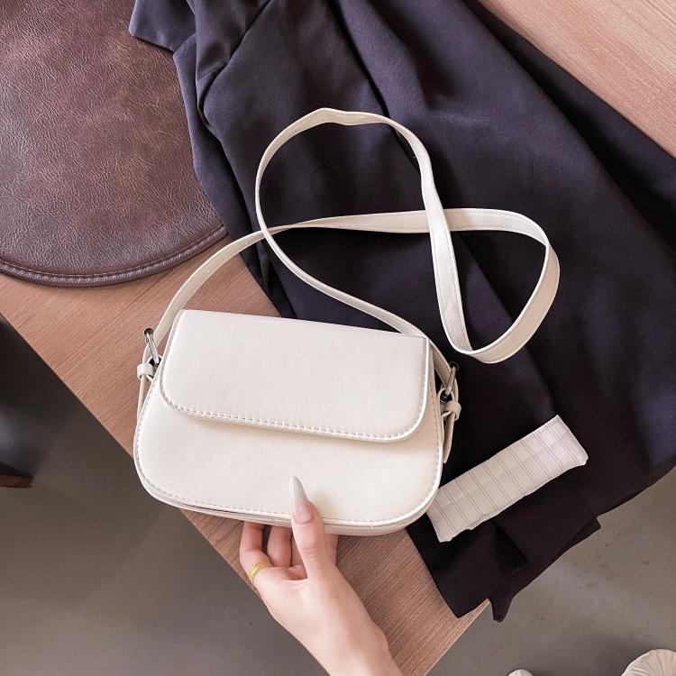 Damska Mała Kwadratowa Torba Crossbody 2024: Jednolity kolor, Teksturowany w stylu retro, Modny fason na ramię