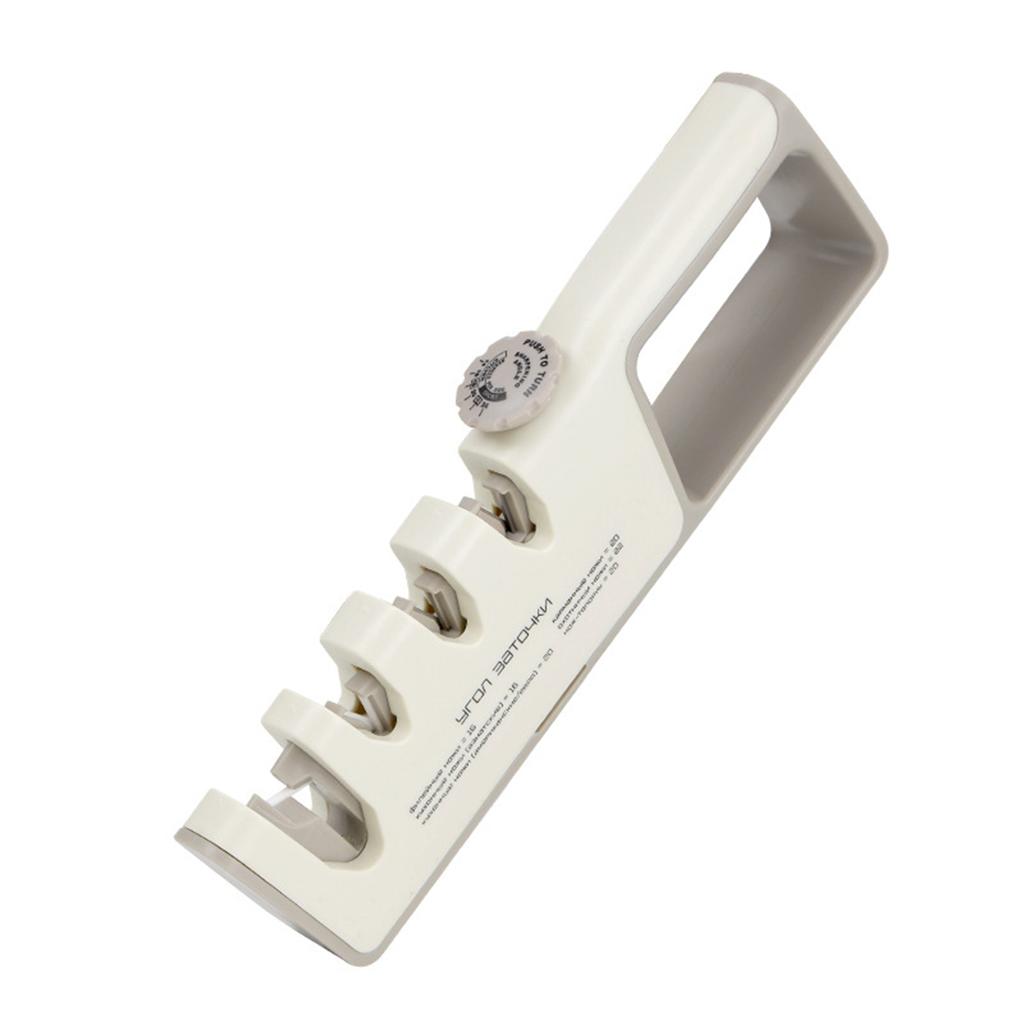 For Home Cooking 4 Slot Sharpener For Professional Use White Holder Solid ABS Plastic Ergonomic Handle High-Quality Materials