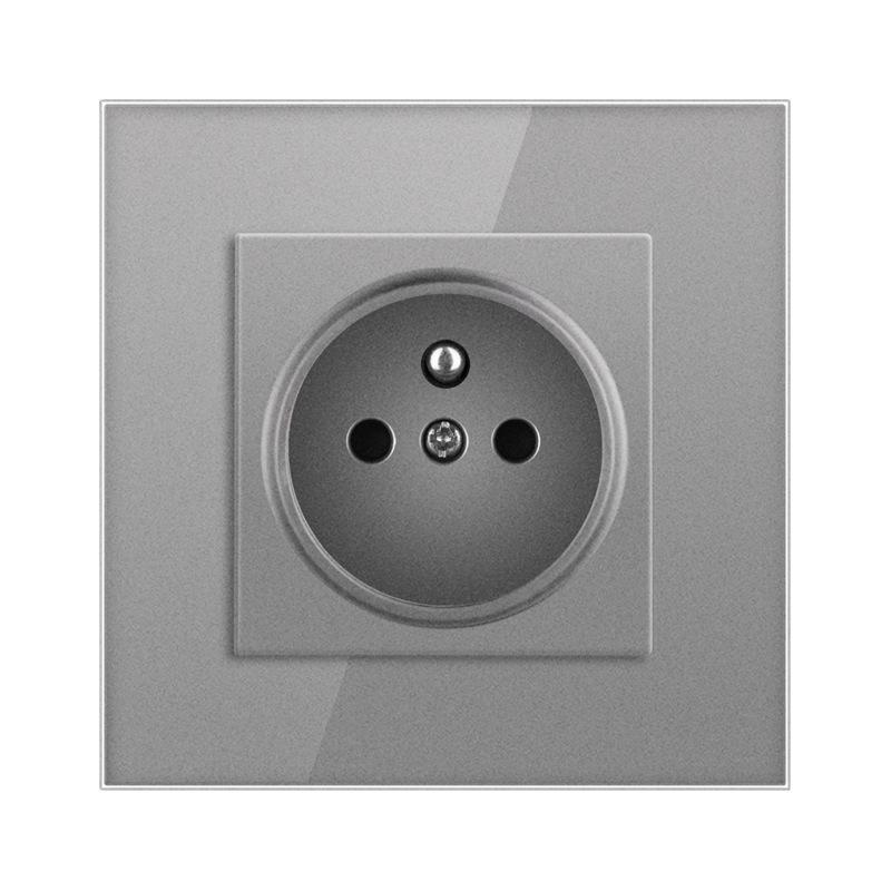 European Standard 86 Type French Socket Wall Power Supply 16A Tempered Glass Panel