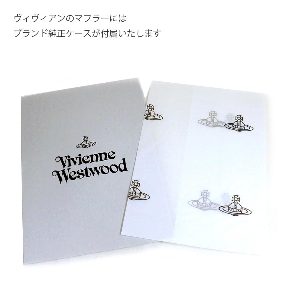 VIVIENNE WESTWOOD Big Logo Orb Scarf Fringe Wool Muffler (81030006-W00QL) 100% (Black)