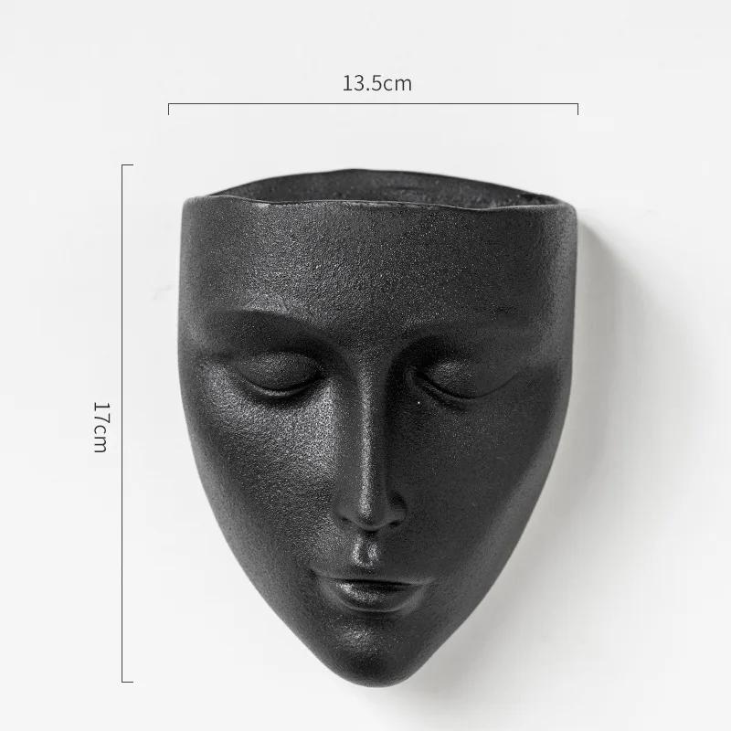 Silent Human Face Ceramic Vase Creative Wall-mounted Vase Table Decoration Plant Pots Flower Arrangement Room Aesthetic Decor