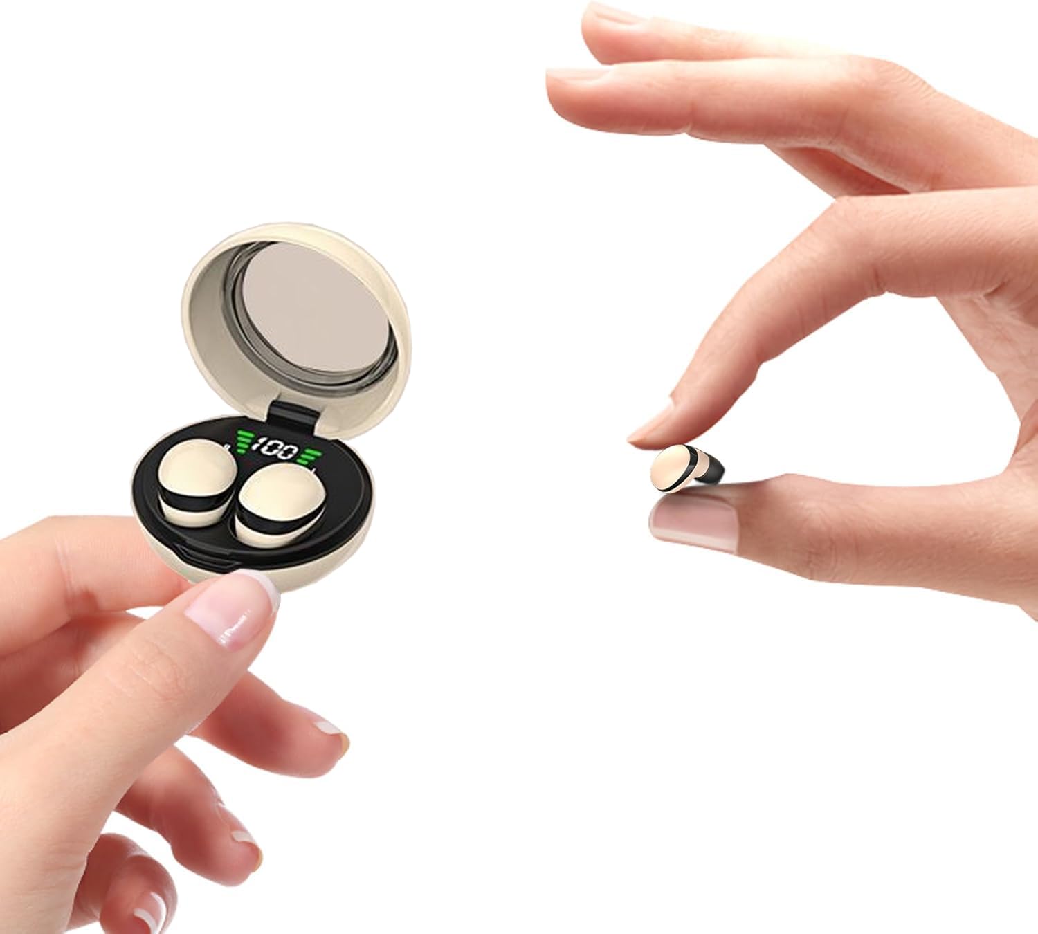 

SZHTFX Беспроводные мини одинарные или двойные Bluetooth автоматические, совместимые со сверхкомпактными наушниками, размер, сверхлегкий (2g), Телесный, Дискретный, Ухо,