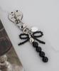 SUYV Mobile Phone Bead Keyring Modern Ribbon Black
