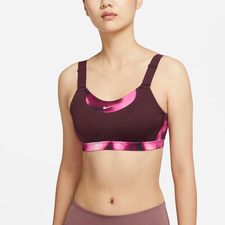 Nike High Support Adjustable Sports Bra Women Underwear Burgundy DR2839-652