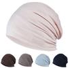 Spring Fall Skull Beanie Baggy Unisex Solid Color Elastic Thin Protective Street Dance Brimless Running Beanie Hat Headwear