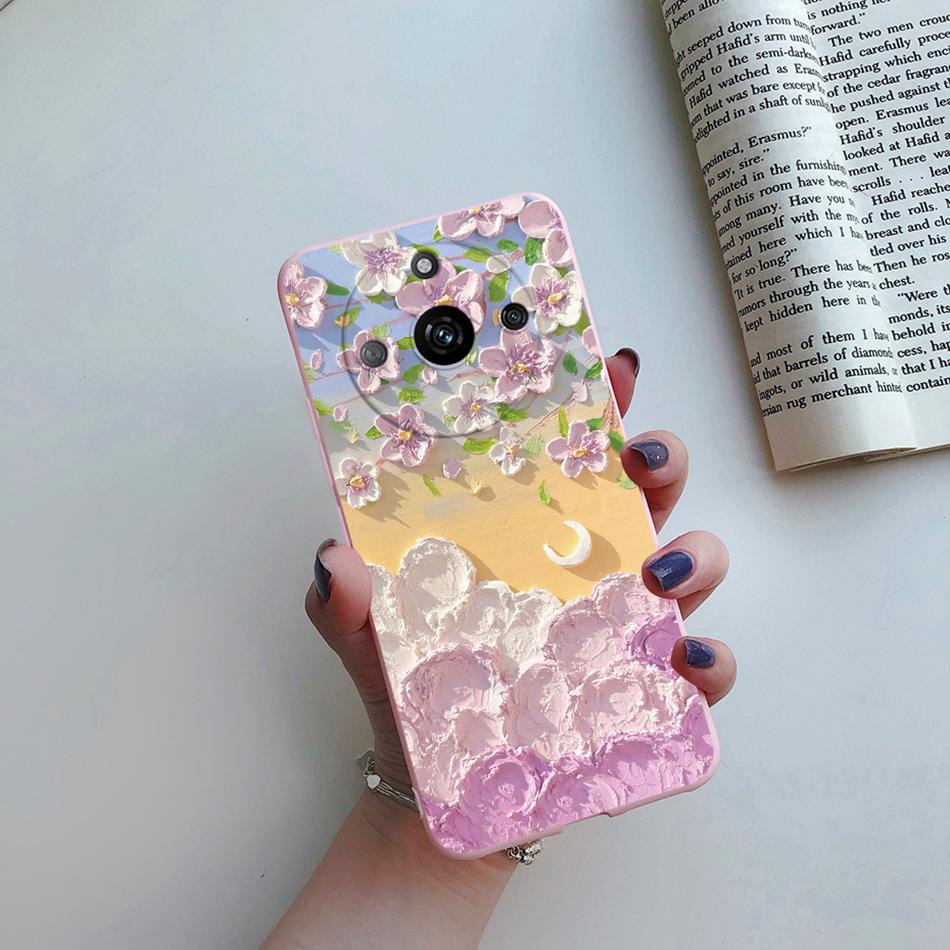 Für Cover Realme 11 Pro Plus Hülle RMX3740 Niedliche Cartoon Katze Blume Weiches Silikon Handyhüllen Für Realme11 11Pro+ 5G 2023 Bumper