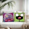 Cartoon Pillow Case Fashion Square Pillowcase Bedroom Sofa Room Ins Decoration Leisure Invader Zim Cushion Cover 40x40