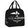 974 Reunion Island Insulated Lunch Bags for Women Maveli Coat of Arms Portable Cooler Thermal Bento Box School