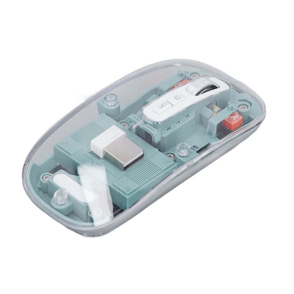 Wireless Mouse 1 2 2.4GHz 3 Mode Silent DPI Rechargeable Transparent Mouse for PC Laptop Tablet
