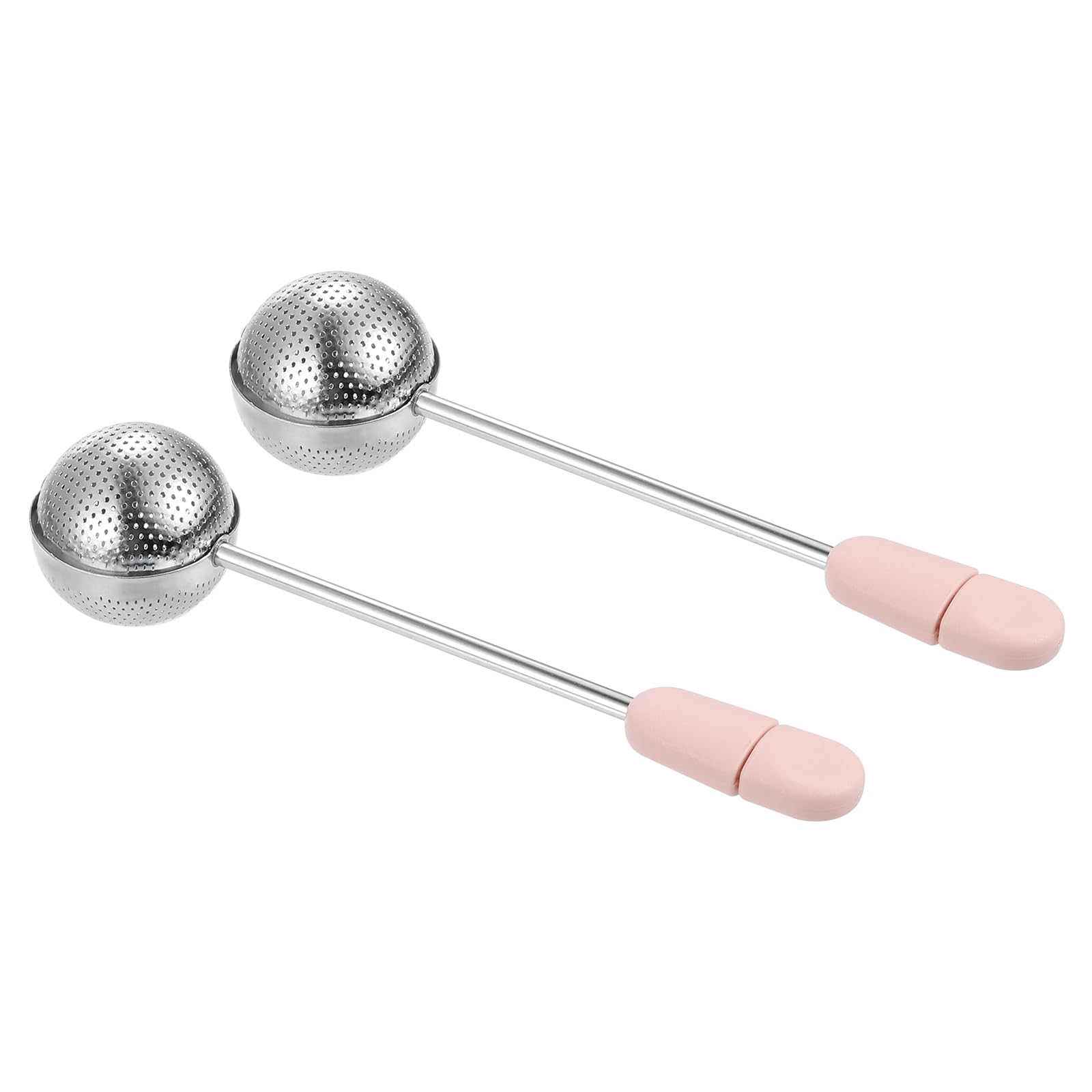 

uxcell 2-Piece Tea Infuser Filter, Loose Tea Steeper, Stainless Steel Tea Strainer with Handle, Tea Ball for Loose Leaf Tea, Pink