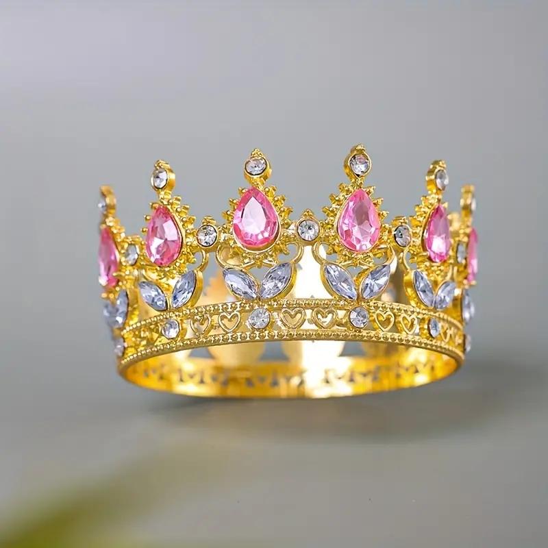 Luxury Baroque Jewelry Crown Retro Princess Queen Banquet Photography Prop Women's Shining Crystal Crown Bridal Hair Accessories