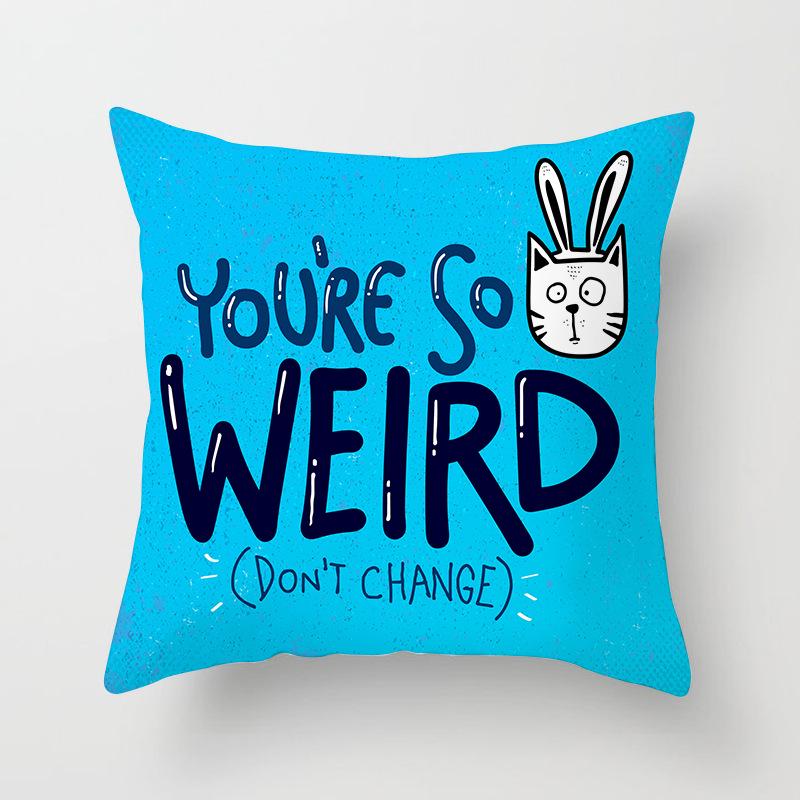 Modern Simple Pillow Letter Watercolor Print Pillow Cushion Cover Home Supplies