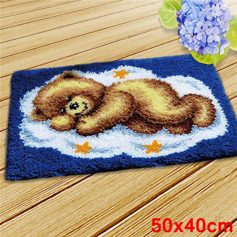 Cartoon Animal Latch Hook Pillow Smyrna Package Hooks Hand Knitted Embroidered Pillow Carpet Embroidery Set Latch Hook Rug Kits