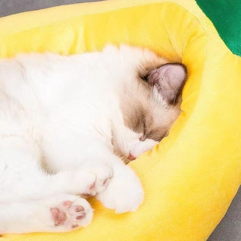 Creative Dog Bed Yellow Banana Soft Detachable and Washable Cute Cats Beds Sofa for Small Dogs Warm Nest Pet Supplies