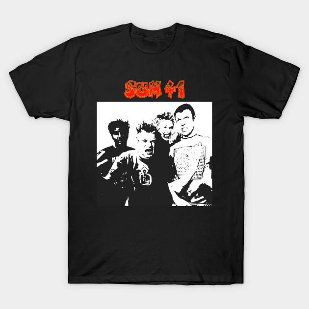 

Men Black Print T-shirt Sum 41 No-Cut Transfer Paper Print Cotton Tshirt XL чорний