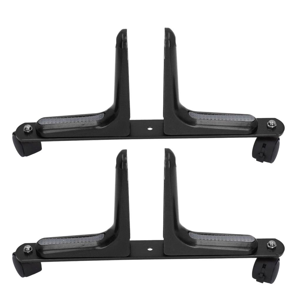 2 Set Room Divider Screen Holder Width Adjustable Movable Aluminum Alloy Screen Partition Feet Holder with Wheels Black