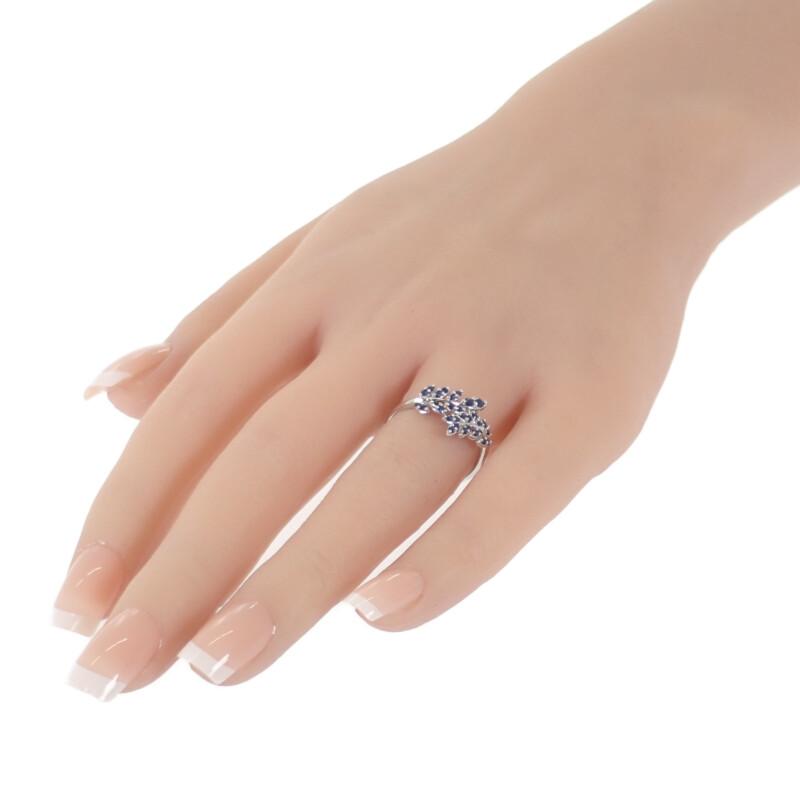 no brand  #14(JP Size) ring blue K18 white gold Women