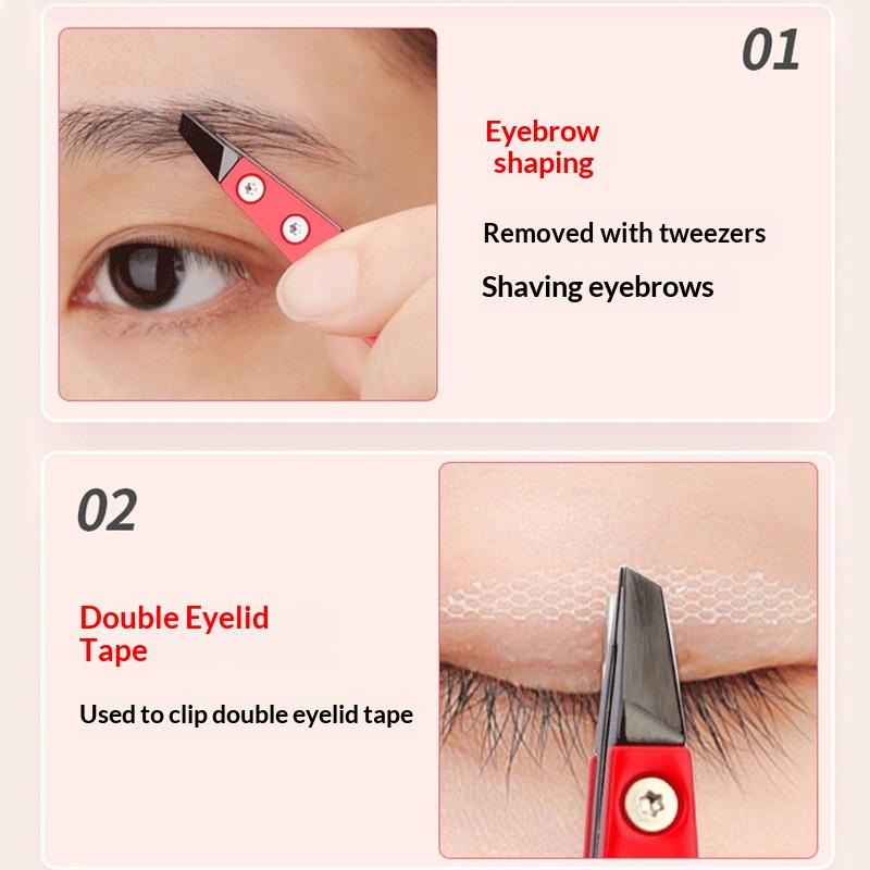 Zirkoniakeramik Spetsiga Pincetter Rostfritt Stål Pincetter Med Lutande Spetsar Kanter Ögonbryn Skägg Hår Ögonfranspincetter