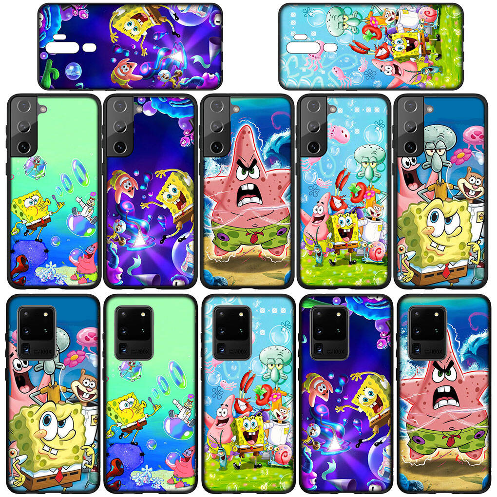 Custodia per Telefono per Samsung Galaxy S25 S23 S22 S24 Ultra FE S9 A05 A06 A15 A16 A36 A37 A35 A54 A55 A56 A57 A25 A26 A53 Anime S-SpongeBob Quadrato Copertina