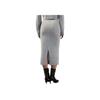 Calvin Klein Early Spring Solid Color Knit Midi Skirt Women skirts Pearl-Gray J225099