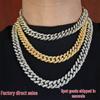 New Street Trendsetter: Double Row Full Diamond Alloy Hip Hop Cuban Chain Bracelet Necklace, 12.5mm, European & American Style.