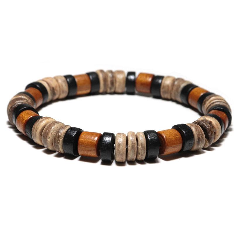 Noter Handmade Coconut Husk Wooden Bracelet For Men Yoga Meditation Healing Braslet Prayer Buddha Beads Strand Braclet Pulseria