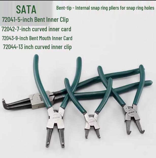 SATA 72041 Bent Nose & 72042-72044 Straight Head Internal Circlip Pliers Set Model 72041